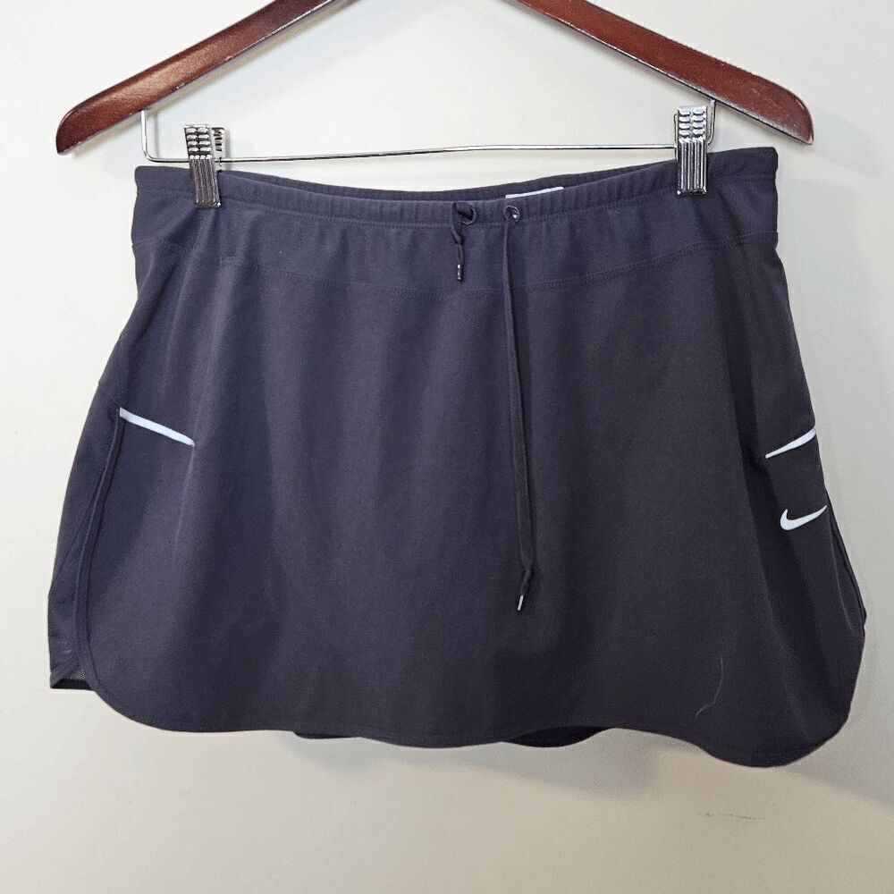 Nike Dri Fit Flip Skirt Skort Tennis Golf Black Lined 364046 Women's Large